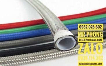 Ống trơn PTFE bọc lưới inox
