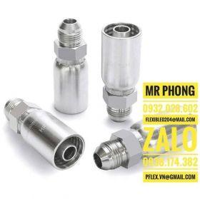 Đầu nối inox hệ Din bấm ống thủy lực
